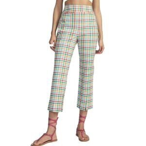 Anthropologie Maeve Grace Gingham Capri Pants Multicolor NEW w/Tags Size 6
